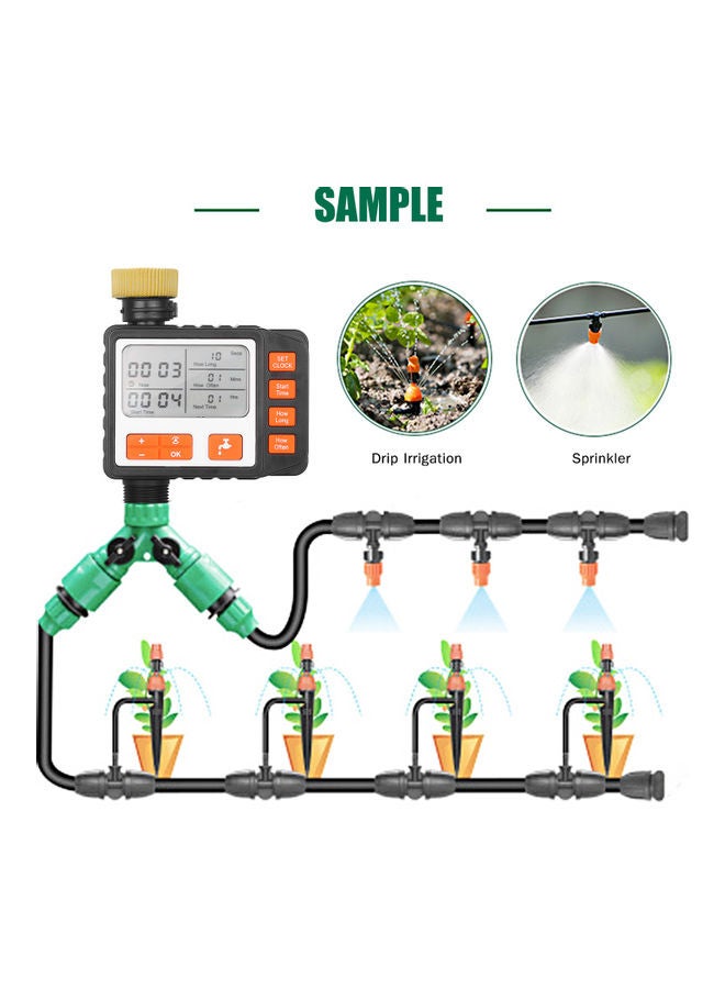 Digital Water Timer Programmable Outdoor Single Outlet Automatic On Off Water Faucet Hose Timer Irrigation System Controller With Manual Mode 3In Large Screen Orange 14.0x11.5x5.7cm