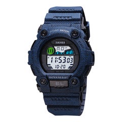 boys Digital Denim Style Silicone Watch J4605DE-S-KM