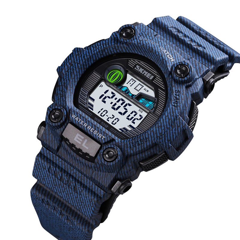 Generic - boys Digital Denim Style Silicone Watch J4605DE-S-KM - Image 1