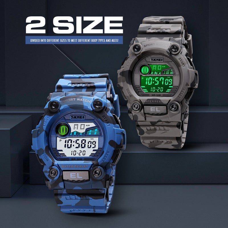 Generic - boys Digital Denim Style Silicone Watch J4605DE-S-KM - Image 1
