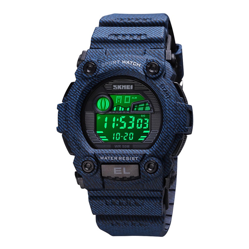 Generic - boys Digital Denim Style Silicone Watch J4605DE-S-KM - Image 1