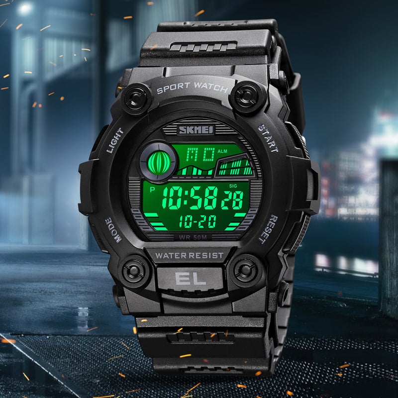 Generic - boys Digital Denim Style Silicone Watch J4605DE-S-KM - Image 1