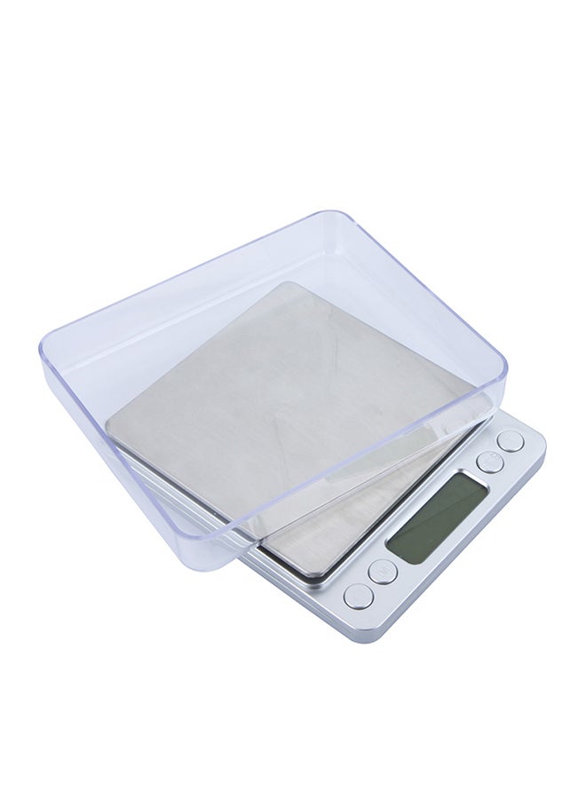 Generic - High Accuracy Mini Electronic Digital Platform Jewelry Scale Weighing Balance with Two Trays Portable 500g/0.01g Counting Function Silver 15.6x13.0x3.2cm - Image 1