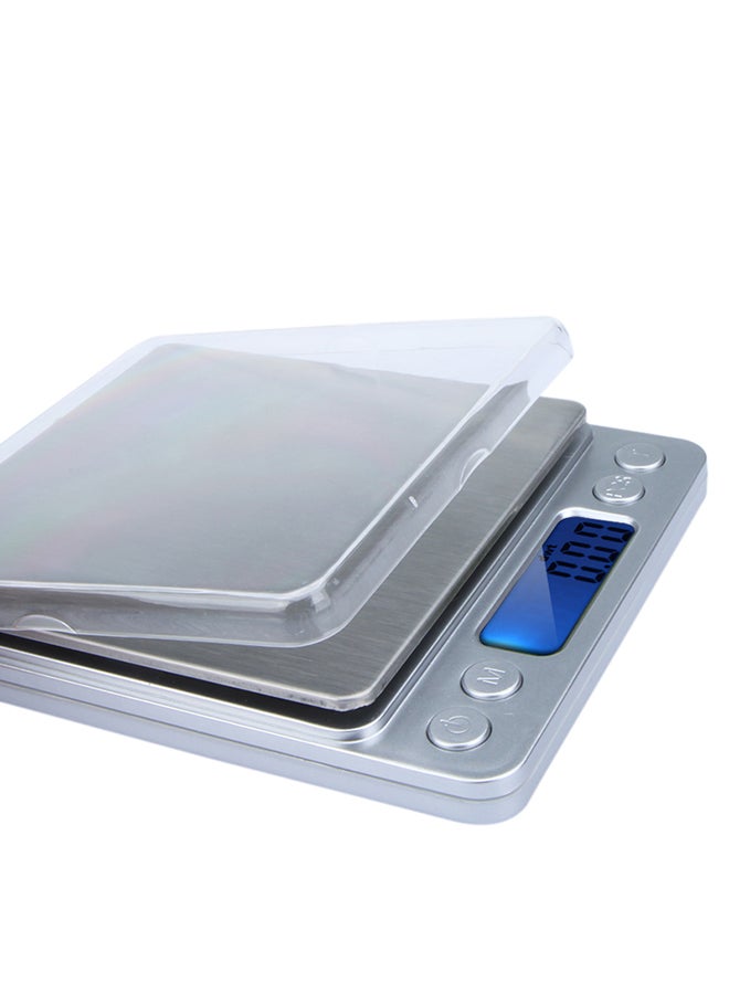 Generic - High Accuracy Mini Electronic Digital Platform Jewelry Scale Weighing Balance with Two Trays Portable 500g/0.01g Counting Function Silver 15.6x13.0x3.2cm - Image 1