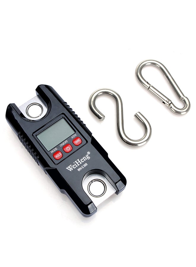 Generic Mini Portable Crane Scale 300kg 0.1kg LCD Display Digital Electronic Hook Hanging Scale Black 18.3x16.0x4.5cm  - Image 3
