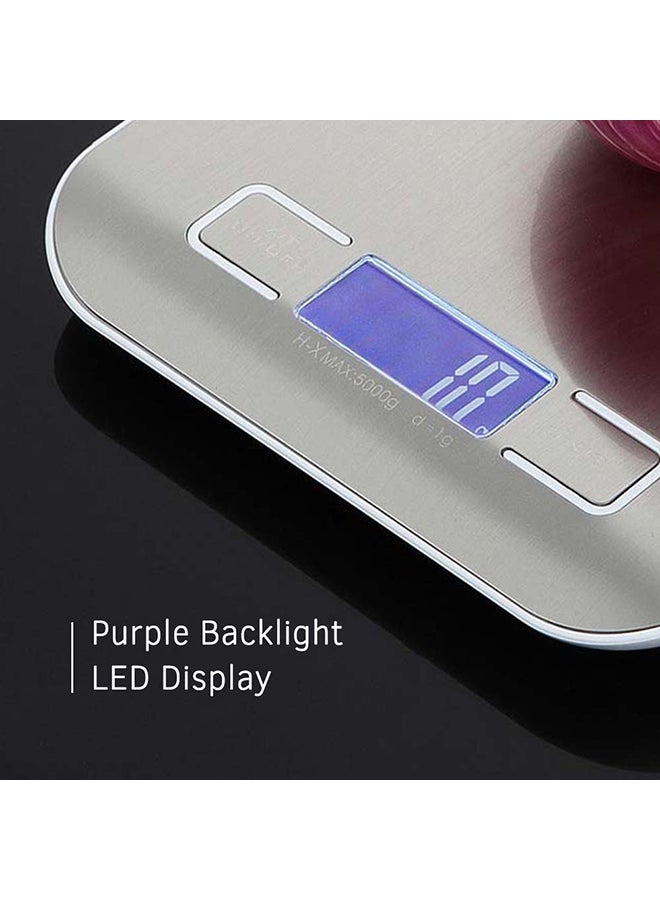 Generic Portable Digital Scale Mini Digital Kitchen Scale Professional Accurate Electronic Scale Precision Balance 5kg*1g DH-2012 Silver 20.6x16.4x3.0cm  - Image 2