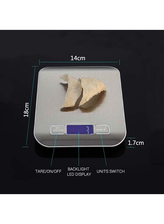 Generic Portable Digital Scale Mini Digital Kitchen Scale Professional Accurate Electronic Scale Precision Balance 5kg*1g DH-2012 Silver 20.6x16.4x3.0cm  - Image 4