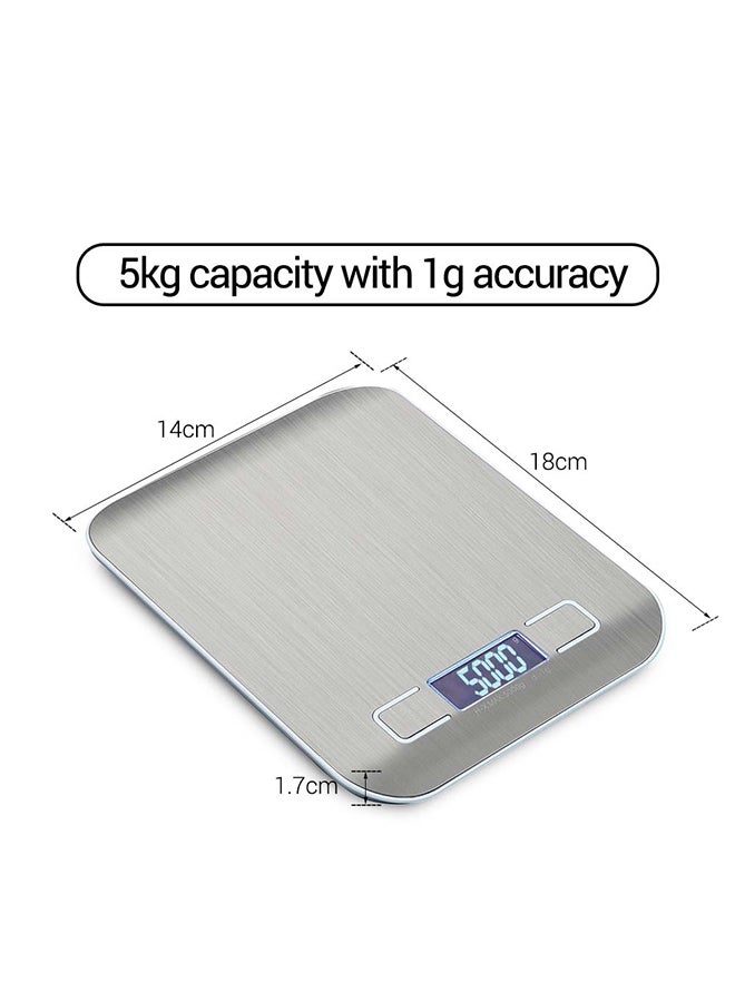 Generic Portable Digital Scale Mini Digital Kitchen Scale Professional Accurate Electronic Scale Precision Balance 5kg*1g DH-2012 Silver 20.6x16.4x3.0cm  - Image 5
