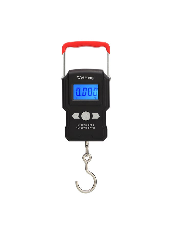 50Kg/5g LCD Digital Display Backlight Portable Hanging Hook Scale Double Accuracy Fishing Travel Mini Electronic Weighing Scale Multicolour 14.0x9.0x3.7cm - Image 1