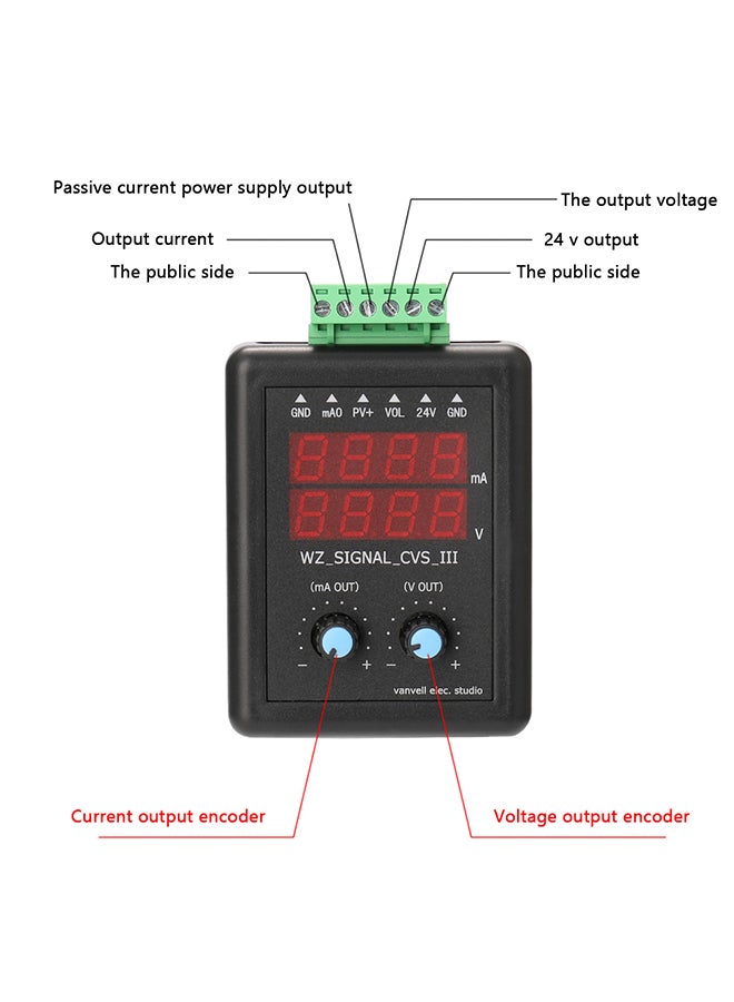 Generic - 4-20mA 0-10V Signal Generator 24V Current Voltage Transmitter Signal Source Constant Current Source with Display Multicolour 15.0x10.0x8.0cm - Image 1