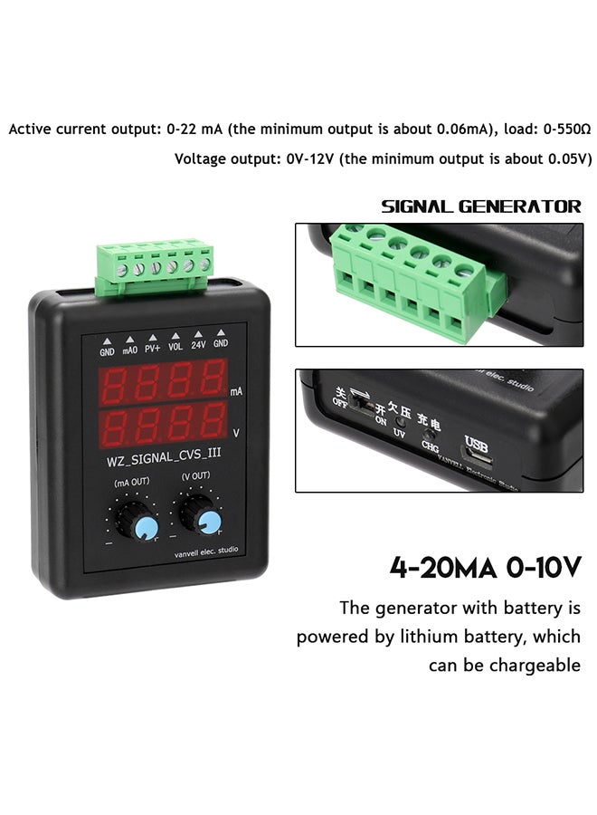 Generic - 4-20mA 0-10V Signal Generator 24V Current Voltage Transmitter Signal Source Constant Current Source with Display Multicolour 15.0x10.0x8.0cm - Image 1