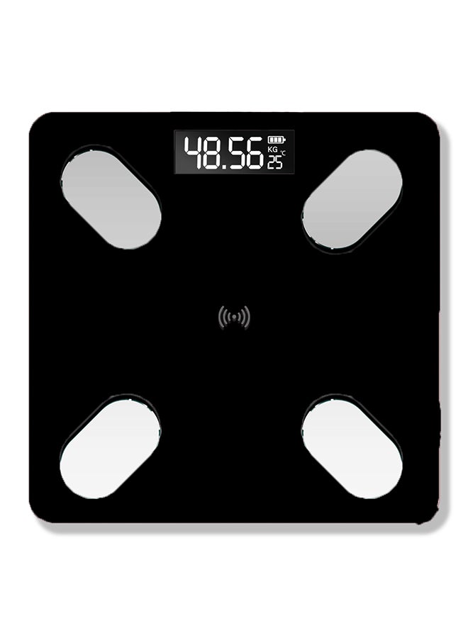 Generic USB Rechargeable Intelligent BT Digital Body Fat Electronic Scale Measuring Weight with 59 Item Data BT Connection Voice Broadcast Black 29.5x29.5x4.7cm  - Image 1