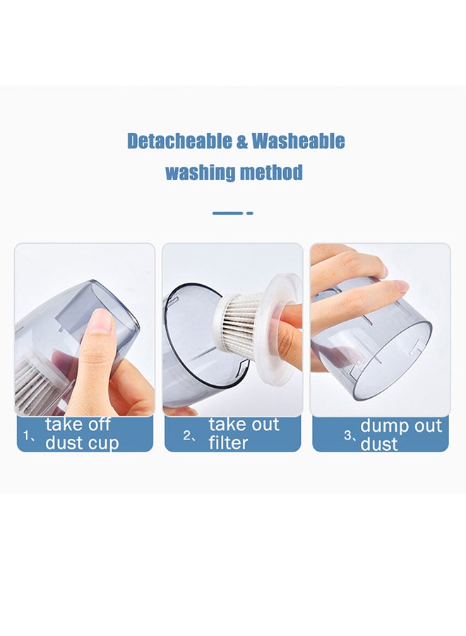 Generic Portable Car Vacuum Cleaner High Power Corded Handheld Vacuum DC 12V Auto Mini Pet Hair Vacuum with 14.8FT Power Cord Washable Filter for Wet and Dry Use Black 30.0x10.5x10.0cm  - Image 2
