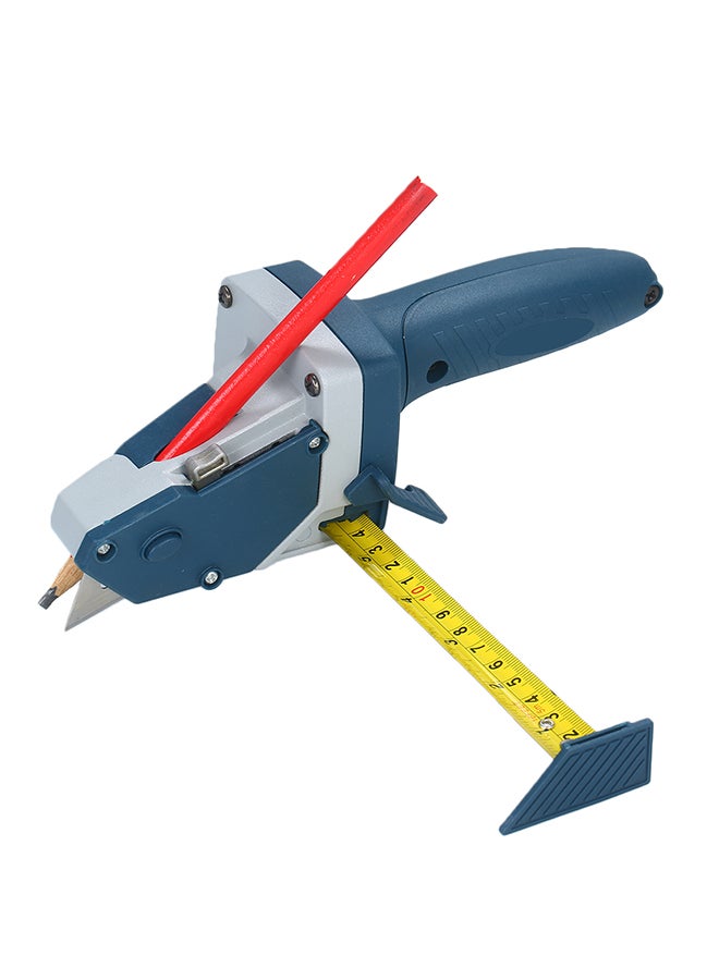 All-in-one Gypsum Board Cutting Tool with Measuring Tape and Utility Knife Mark and Cut Drywall Shingles Insulation Tile Carpet Foam Blue 23.0x10.0x8.0cm  - Image 1