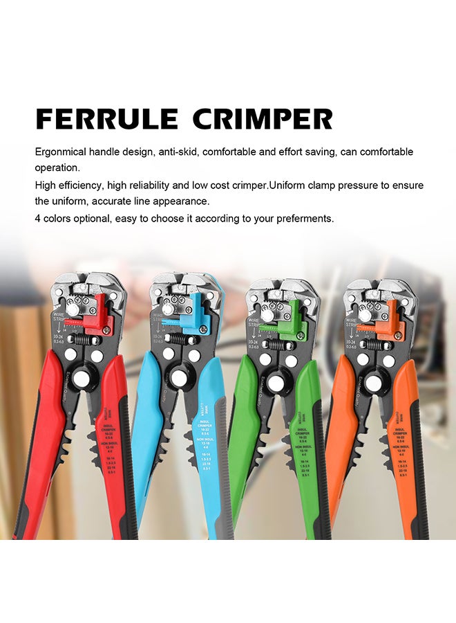Generic Ferrule Crimping Tool Insulation Terminals Crimper Plier 4 Colors Optional Blue 22.2x11.1x3.5cm  - Image 2