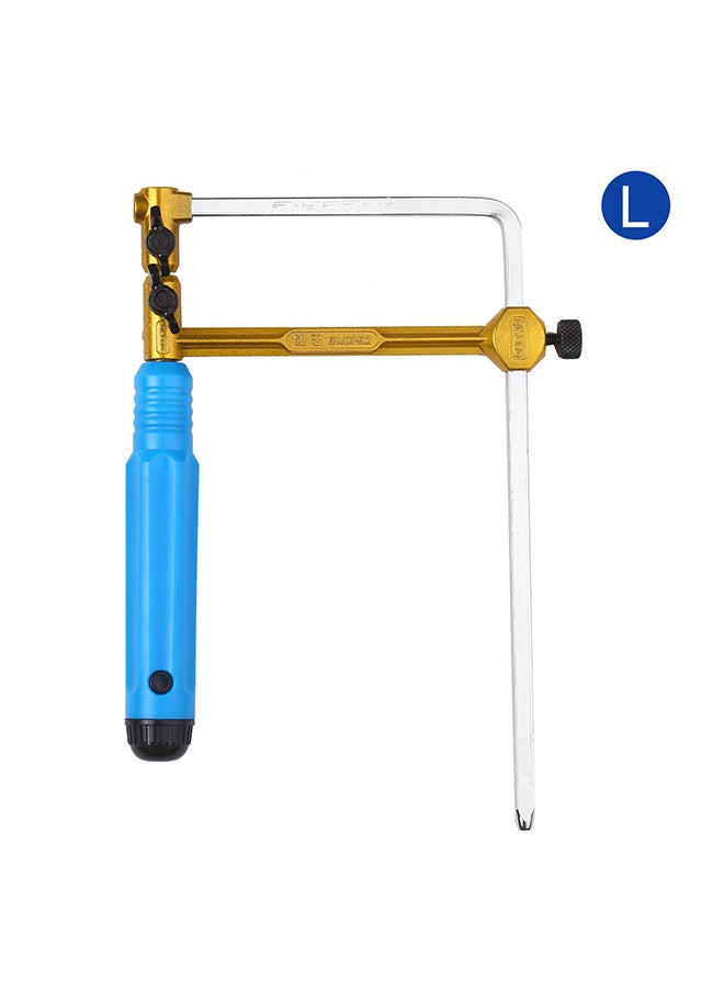 Adjustable Saw Frame Handsaw U-Shape Saw Bow Cutting Tool for Woodworking Handcraft Jewelry Making DIY Project 300mm Total Length Blue 23.0x15.5x3.5cm  - Image 1