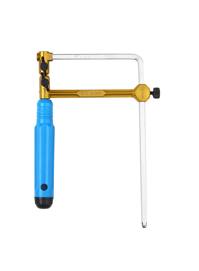 Adjustable Saw Frame Handsaw U-Shape Saw Bow Cutting Tool for Woodworking Handcraft Jewelry Making DIY Project 300mm Total Length Blue 23.0x15.5x3.5cm  - Image 4