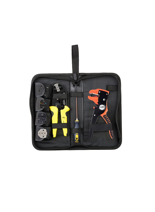 Generic - PARON Professional 4 In 1 Wire Crimper with Cord End Terminals Engineering Ratcheting Terminal Crimping Pliers Crimper Tool Kit with Automatic Duck-billed Stripper JX-D4311 Multicolour 28.5x14.5x5.5cm - Image 1