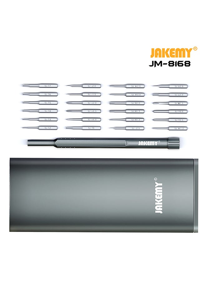 Generic - JAKEMY 24 in 1 Screwdriver Set S-2 Bits Precision Magnetic Screw-driver Bit Screw Driver DIY Repair Tool Kit Electronic Maintenance for iPhone Mobile Phone Tablets Watch PC Laptop Digital Camera JM-8168 Black 19.0x8.7x2.0cm - Image 1
