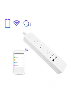 Smart Plug Power Strip Wi-Fi Surge Protector Outlet Work With with Alexa, Google Home White 39.0x7.4x4.0cm