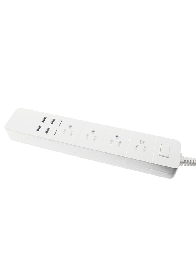 Generic - Smart Plug Power Strip Wi-Fi Surge Protector Outlet Work With with Alexa, Google Home White 39.0x7.4x4.0cm - Image 1