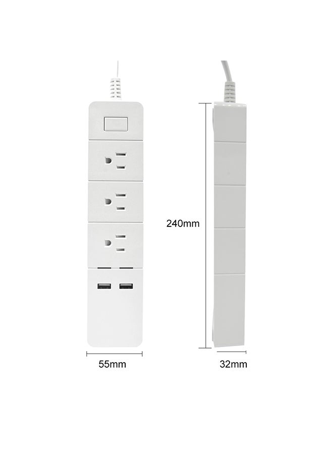 Generic - Smart Plug Power Strip Wi-Fi Surge Protector Outlet Work With with Alexa, Google Home White 39.0x7.4x4.0cm - Image 1