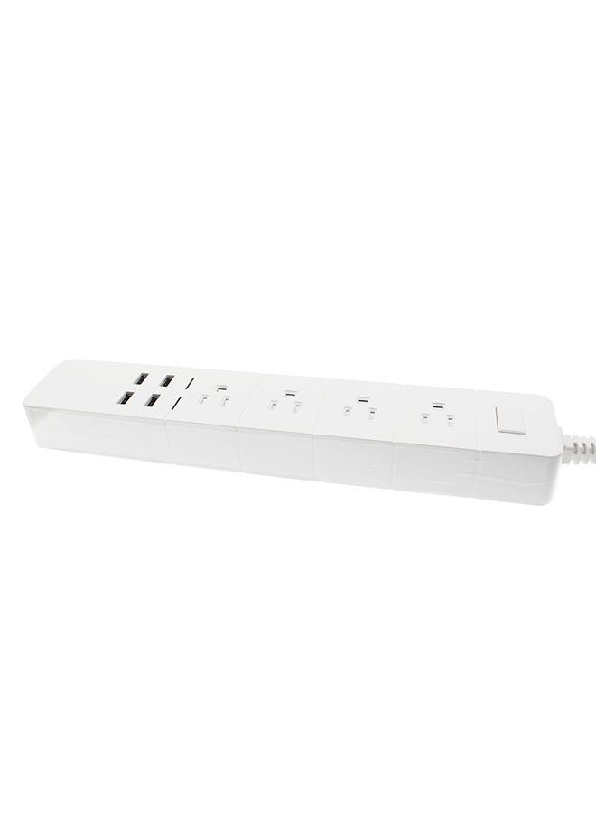 Generic - Smart Plug Power Strip Wi-Fi Surge Protector Outlet Work With with Alexa, Google Home White 39.0x7.4x4.0cm - Image 1