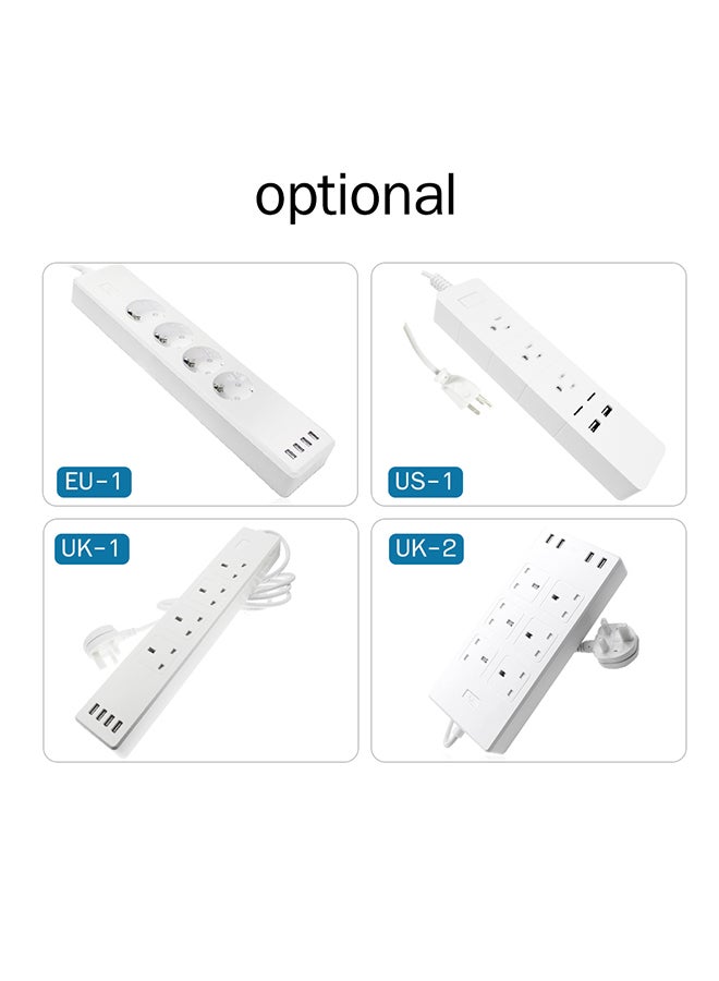 Generic - Smart Plug Power Strip Wi-Fi Surge Protector Outlet Work With with Alexa, Google Home White 39.0x7.4x4.0cm - Image 1