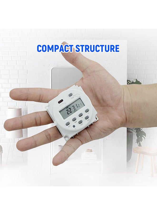 Generic - Digital Programmable Timer Switch Countdown Mini Time Control Switch Timer Controller Automatic Switch-ons and-offs 12V White 7.0x7.0x5.0cm - Image 1