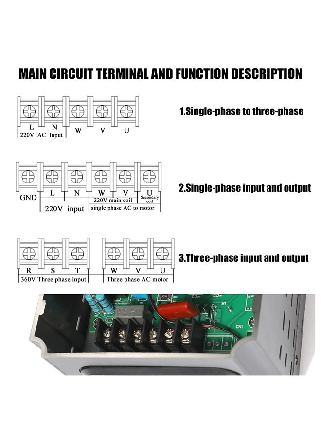 Generic - Universal VFD Frequency Speed Controller 2.2KW 12A 220 V AC Motor Drive Single-Phase In Three-Phase Out Variable Inverter AT1-2200S Multicolor 21.5x20.0x16.0cm - Image 1