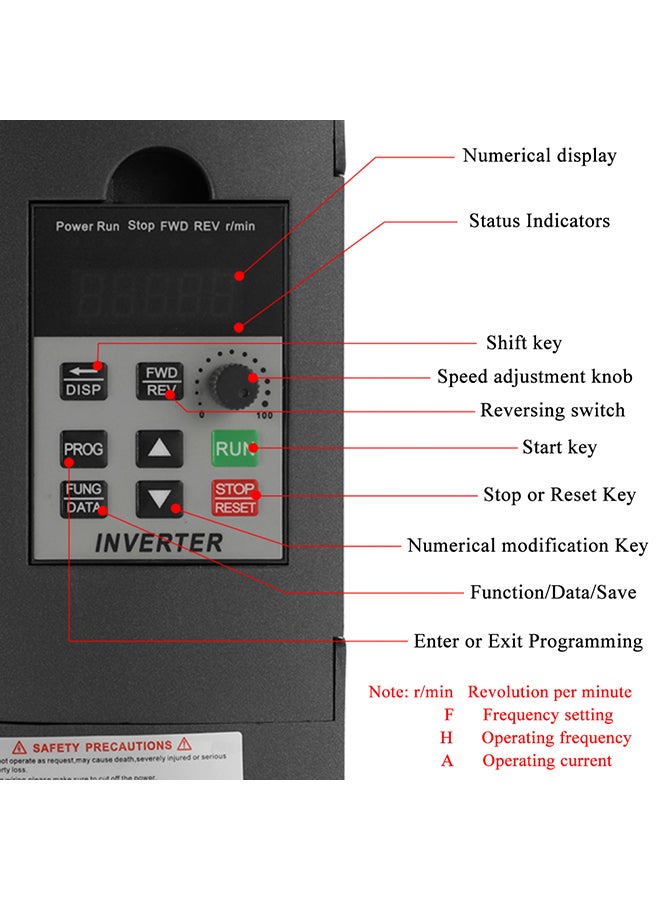 Generic - Universal VFD Frequency Speed Controller 2.2KW 12A 220 V AC Motor Drive Single-Phase In Three-Phase Out Variable Inverter AT1-2200S Multicolor 21.5x20.0x16.0cm - Image 1