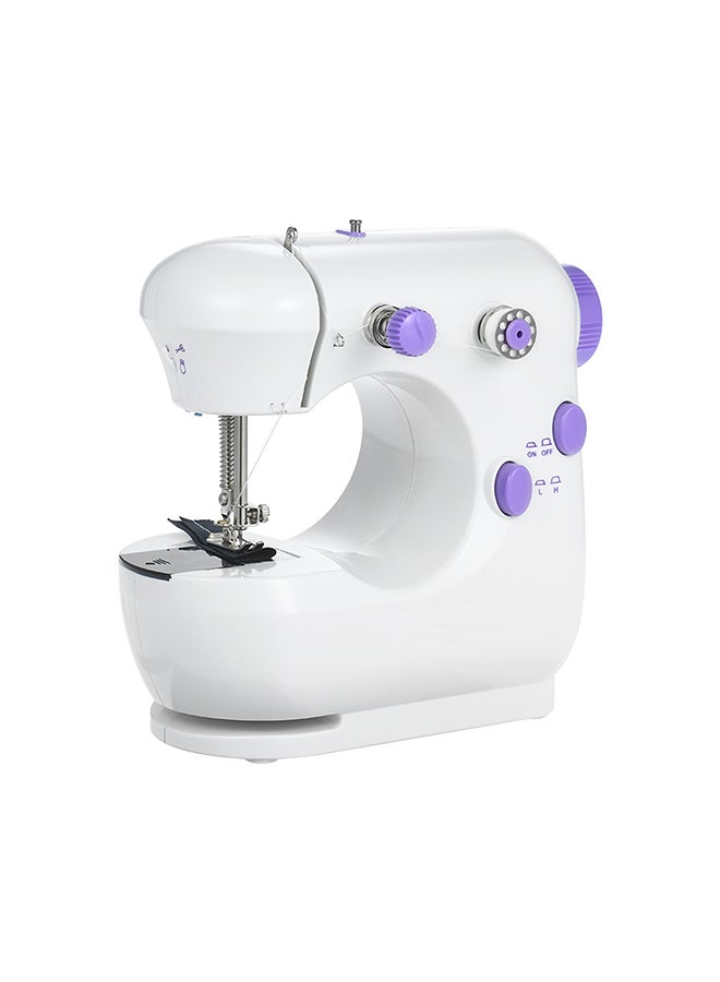 Mini Sewing Machine Multifunction Electric Micro-Sewing Machin eAdjustable 2-Speed Double Thread with Lights and Cutter Foot Pedal for Household Travel Beginner DIY Face Mask White 20.0x19.0x10.0cm  - Image 4