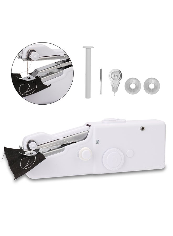 Portable Sewing Machine Mini Handheld Sewing Machine Electric Stitch Household Tool for Fabric Clothing Kids Cloth White 25.0x15.0x5.0cm  - Image 1