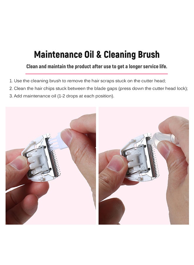 Hair Trimmer Set Washable Electric Hair Cutter Rechargeable Hair Clipper Low Noise Skin Care For Babies Kids With Comb Accessories RT-B218 Pink Pink 22.0x16.5x5.5cm - Image 2