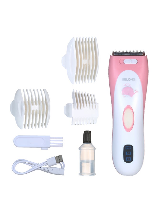 Hair Trimmer Set Washable Electric Hair Cutter Rechargeable Hair Clipper Low Noise Skin Care For Babies Kids With Comb Accessories RT-B218 Pink Pink 22.0x16.5x5.5cm - Image 5