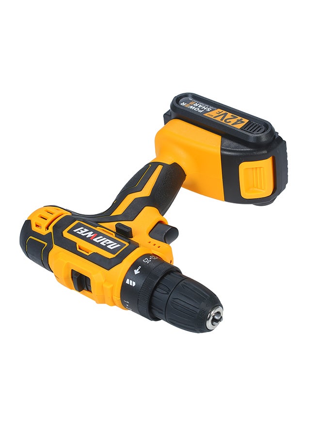 Generic - 2-Speed Cordless Drill Driver Li-ion Battery Fast Charger 25+1 Clutch Max 35Nm Torque Variable Speed with LED Light Drilling for Walls Bricks Wood Metal multicolor 31.0x24.0x8.0cm - Image 1