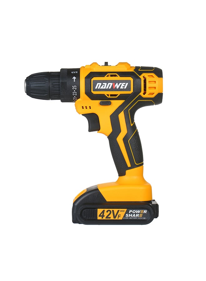Generic - 2-Speed Cordless Drill Driver Li-ion Battery Fast Charger 25+1 Clutch Max 35Nm Torque Variable Speed with LED Light Drilling for Walls Bricks Wood Metal multicolor 31.0x24.0x8.0cm - Image 1