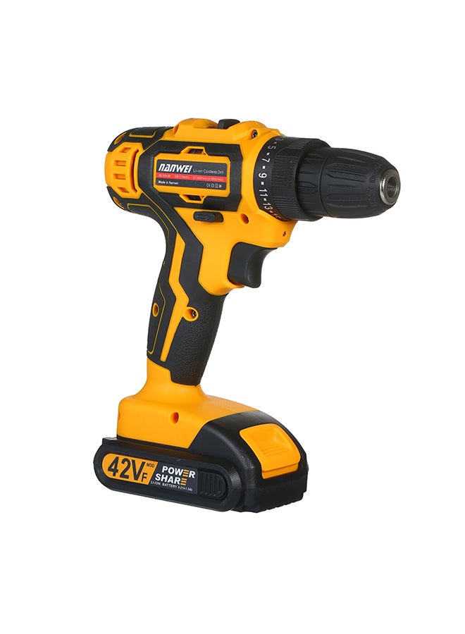 2-Speed Cordless Drill Driver Li-ion Battery Fast Charger 25+1 Clutch Max 35Nm Torque Variable Speed with LED Light Drilling for Walls Bricks Wood Metal multicolor 31.0x24.0x8.0cm  - Image 4