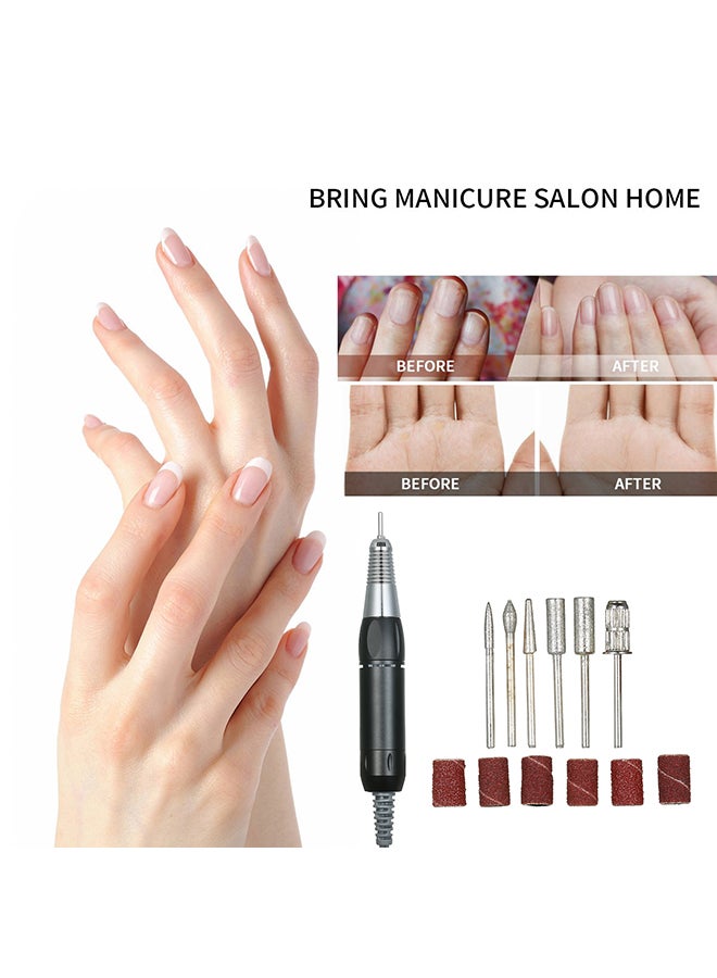 NKX - Professional Electric Nail Drill Machine 30000RPM E-file Electric Nail File Grinder Polisher Kit Manicure Pedicure Drill for Acrylic Gel Nails  EU Plug Black Black - Image 1