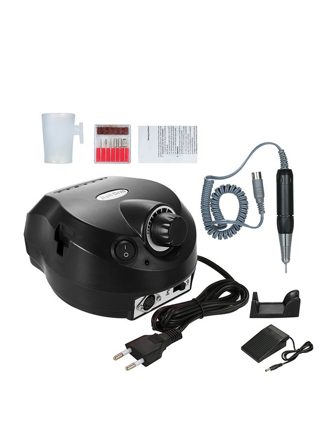 NKX - Professional Electric Nail Drill Machine 30000RPM E-file Electric Nail File Grinder Polisher Kit Manicure Pedicure Drill for Acrylic Gel Nails  EU Plug Black Black - Image 1