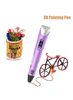 Generic Digital Display Intelligent 3D Printing Pen High Temperature 3D Graffiti Painting Pens with USB Cable Purple  - Image 3