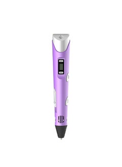 Generic Digital Display Intelligent 3D Printing Pen High Temperature 3D Graffiti Painting Pens with USB Cable Purple  - Image 1