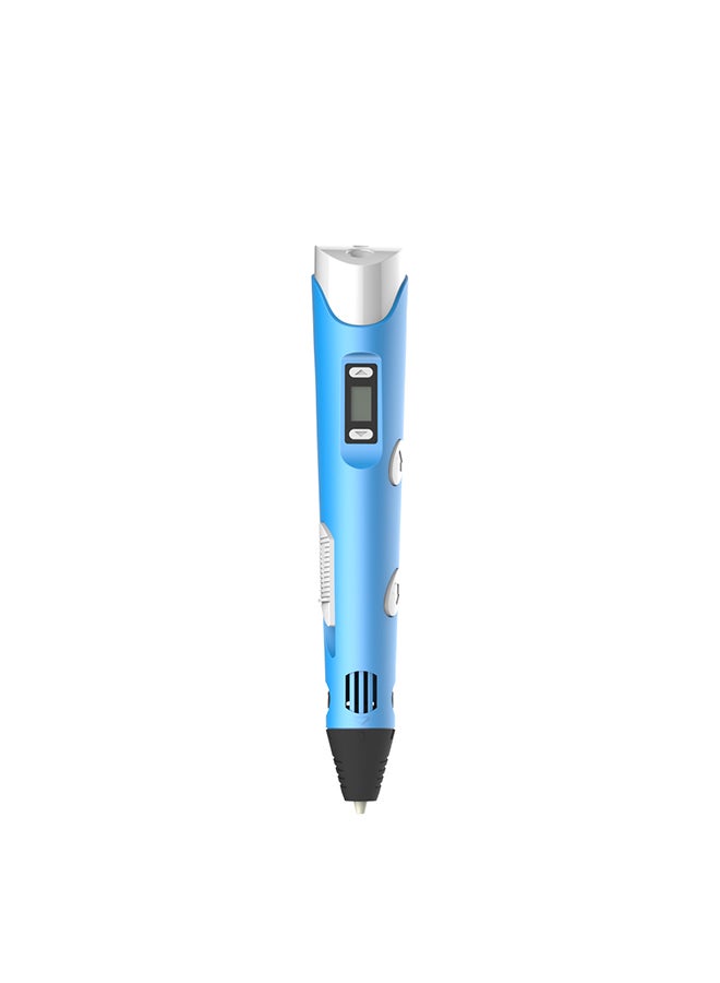 Digital Display Intelligent 3D Printing Pen High Temperature 3D Graffiti Painting Pens with USB Cable Blue  - Image 1