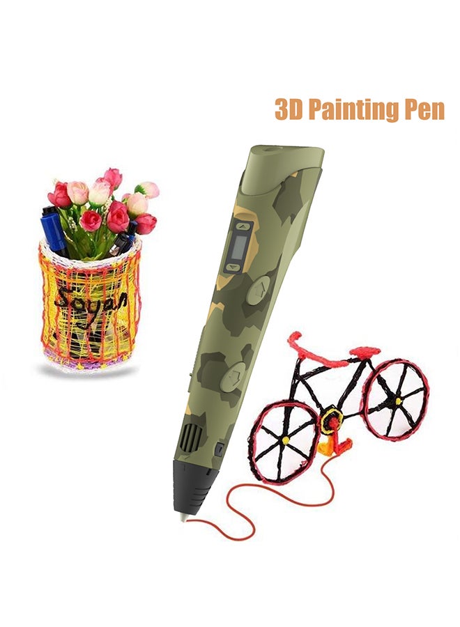 Digital Display Intelligent 3D Printing Pen High Temperature 3D Graffiti Painting Pens with USB Cable Blue  - Image 2