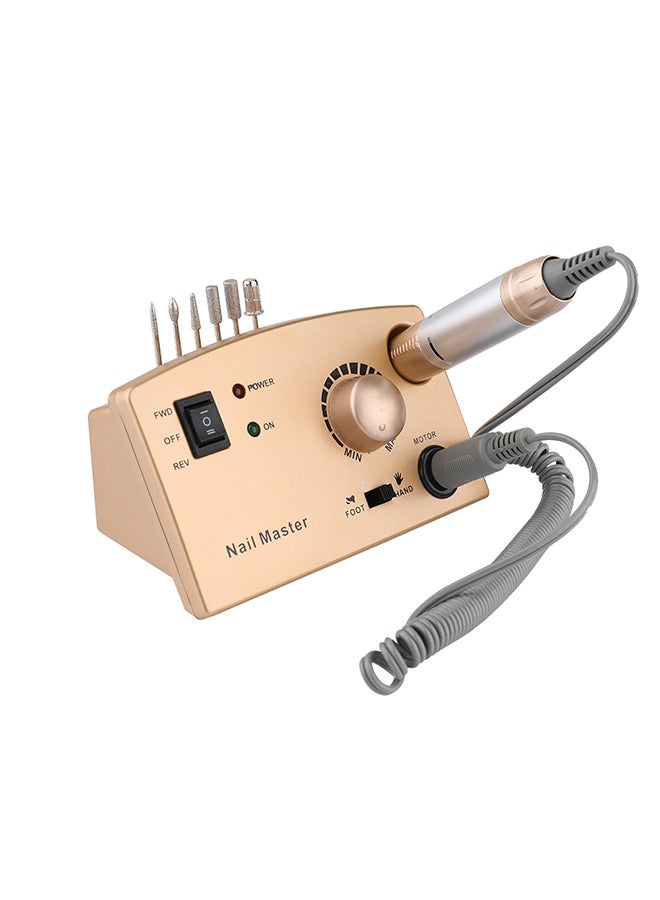 30000rpm High Speed Large-capacity Professional Electric Nail Art Drill Pen Pen Shape Pedicure Nail Polish Tool Feet Care Manicure Machine Pedicure Accessories Gold 24.0x20.0x10.0cm - Image 1