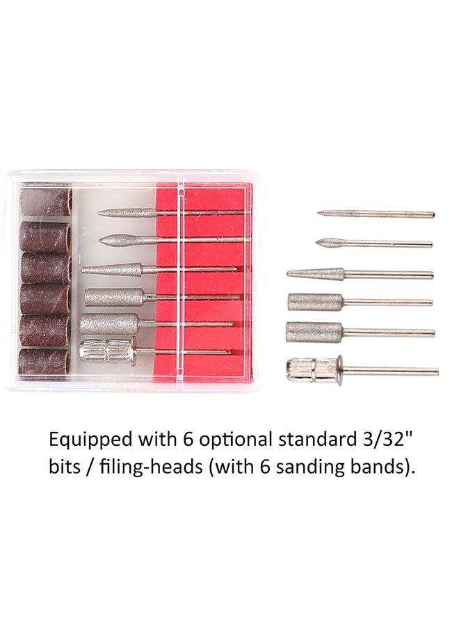 30000rpm High Speed Large-capacity Professional Electric Nail Art Drill Pen Pen Shape Pedicure Nail Polish Tool Feet Care Manicure Machine Pedicure Accessories Gold 24.0x20.0x10.0cm - Image 5