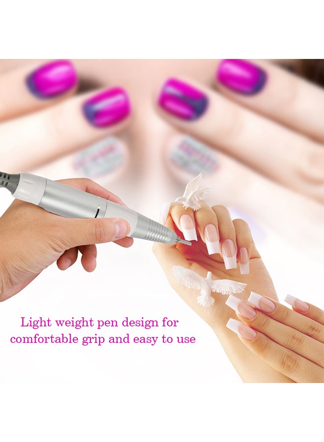 30000rpm High Speed Large-capacity Professional Electric Nail Art Drill Pen Pen Shape Pedicure Nail Polish Tool Feet Care Manicure Machine Pedicure Accessories Gold 24.0x20.0x10.0cm - Image 2