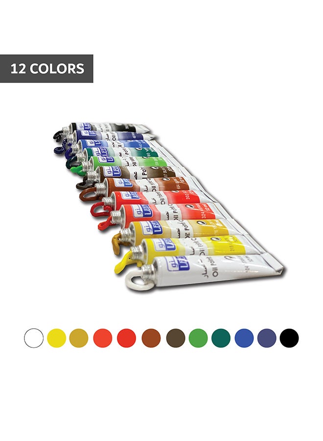 LEENO - Fabric Paints Finish Set, 12 Classic Fabric Colors (12 ml) Multicolour Multicolour - Image 1