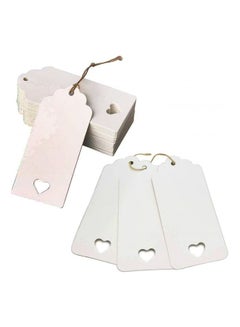 Premify 200-Pieces Craft Paper Gift Tags With Natural Jute Twine White/Brown  - Image 2