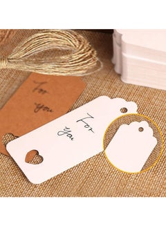 Premify 200-Pieces Craft Paper Gift Tags With Natural Jute Twine White/Brown  - Image 4